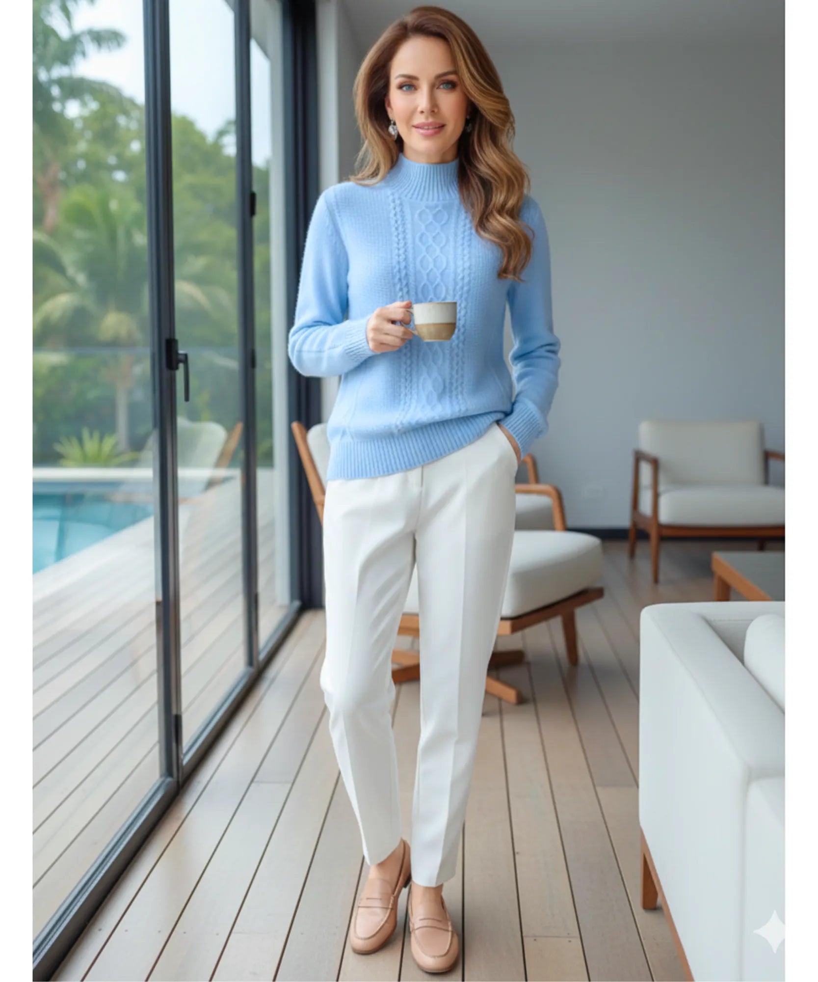 Comprar Suéter feminino de tricot com gola alta para inverno com estilo refinado e confortável barato ZARA