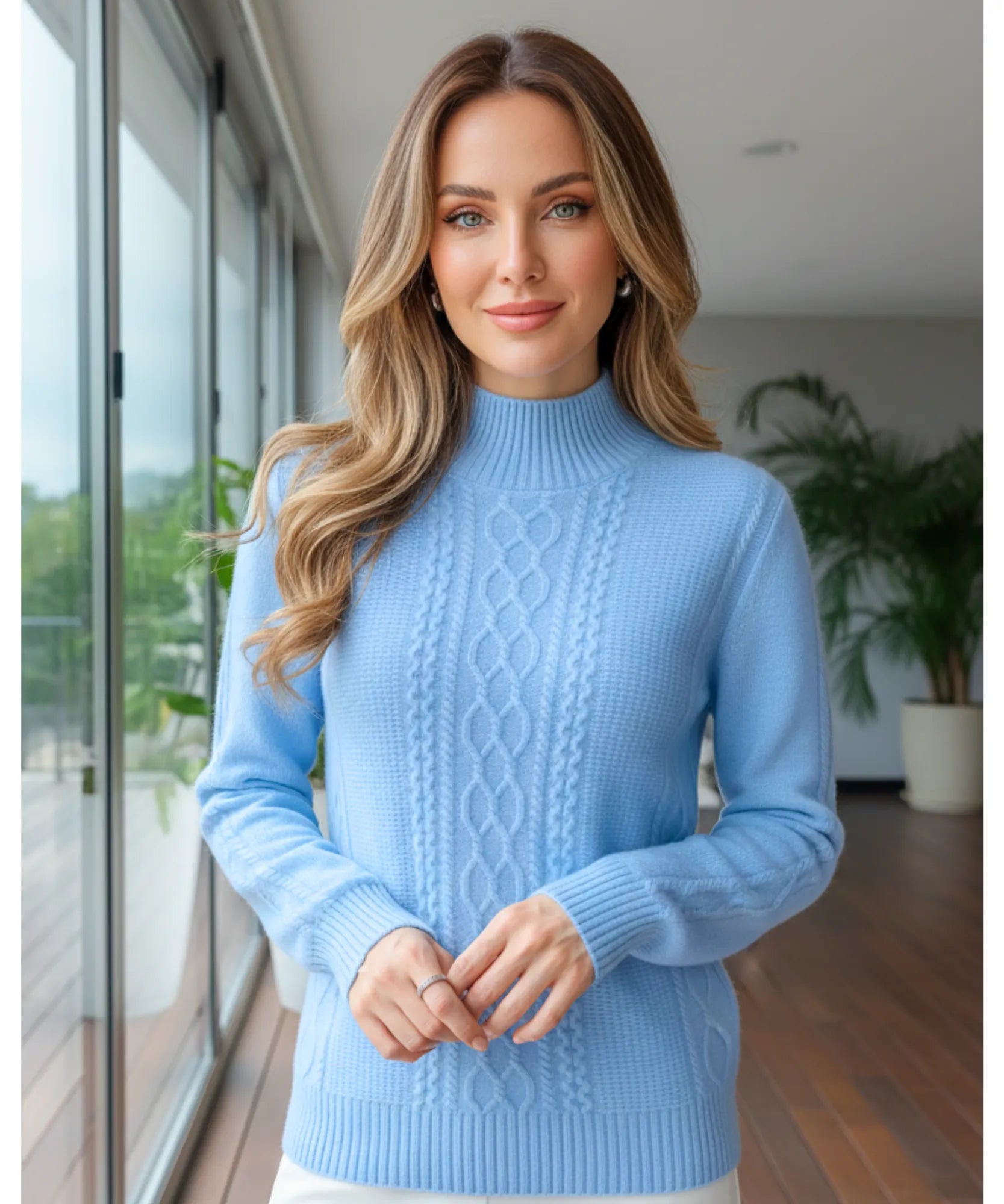 Comprar Suéter feminino de tricot com gola alta para inverno com estilo refinado e confortável barato ZARA