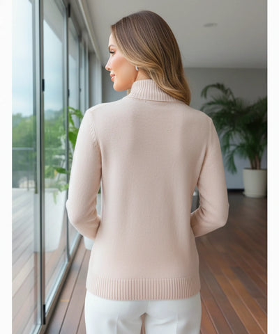 Comprar Suéter feminino de tricot com gola alta para inverno com estilo refinado e confortável barato ZARA