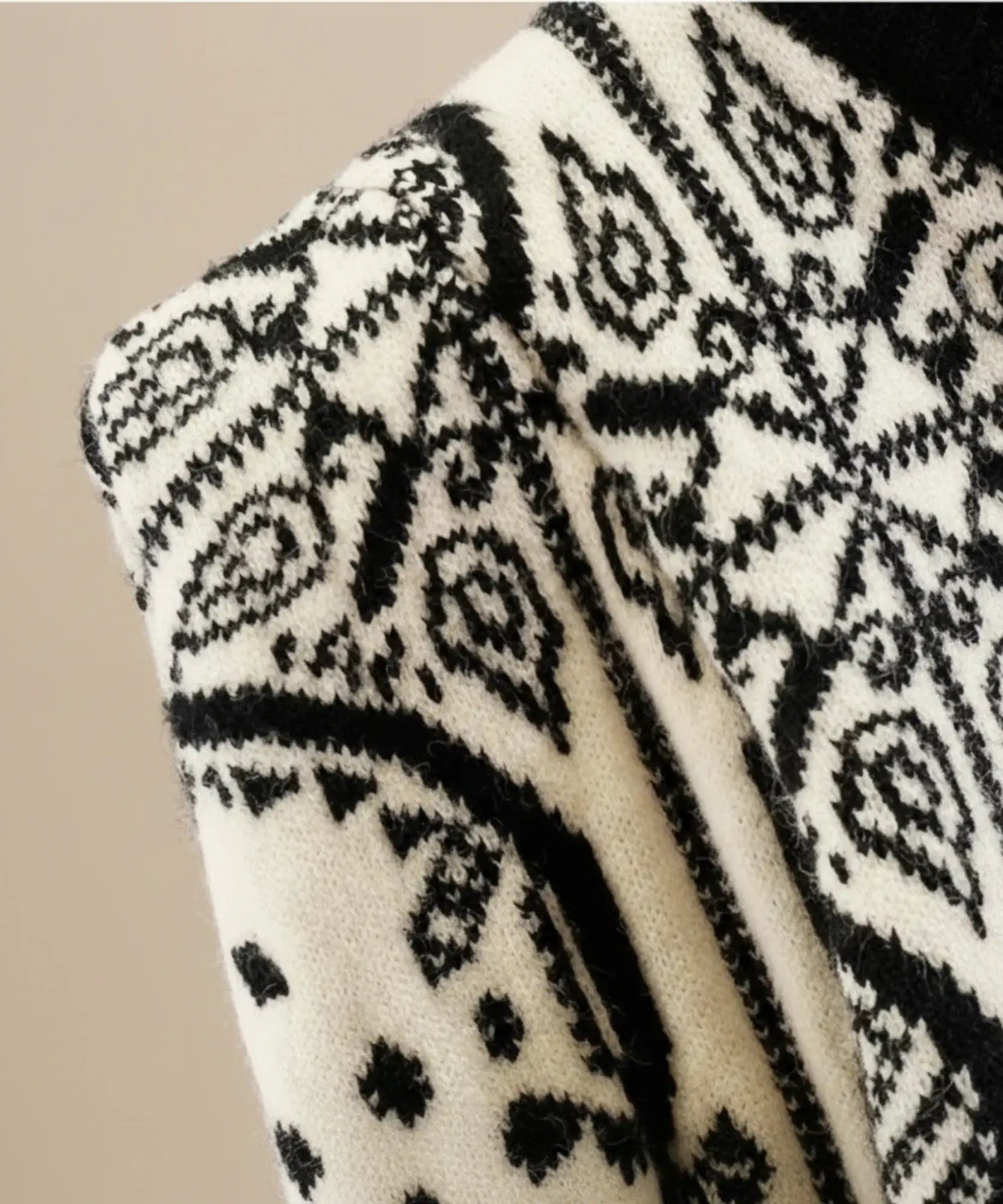 Comprar suéter feminino tricot gola alta estampado manga longa inverno barato promoção ZARA
