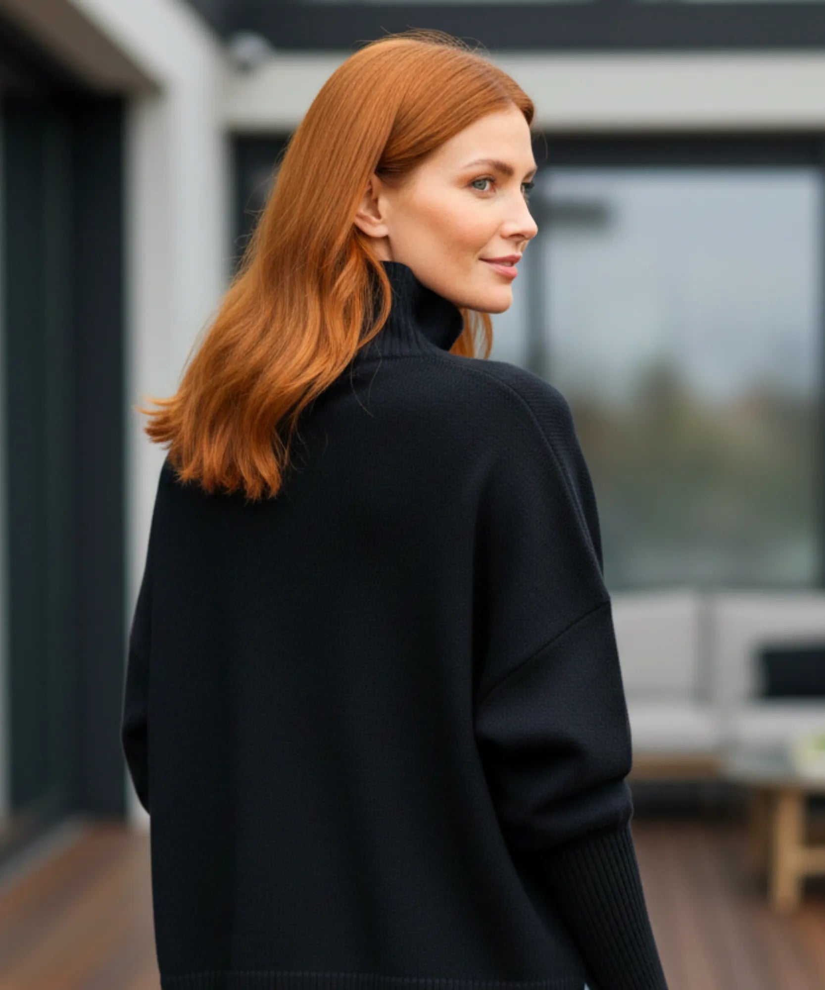 Comprar suéter feminino tricot gola alta oversized barato para o inverno