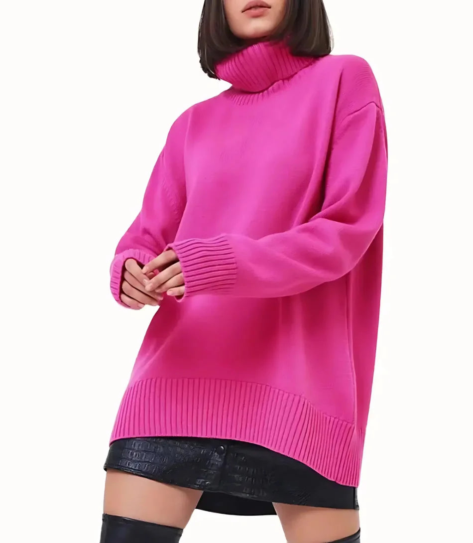 Comprar suéter feminino tricot gola alta 
barato para o inverno em promoção