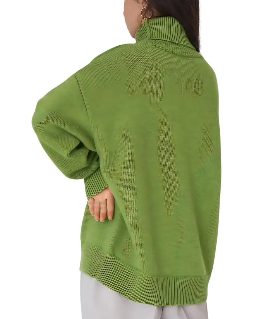 Comprar suéter feminino tricot gola alta 
barato para o inverno em promoção