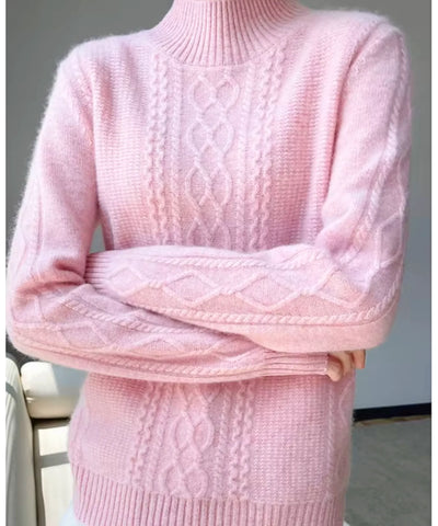 Comprar Suéter feminino de tricot com gola alta para inverno com estilo refinado e confortável barato ZARA