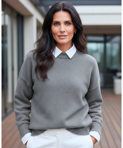 Comprar suéter feminino tricot gola redonda grosso felpudo manga longa casual inverno em promoção  ZARA
