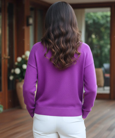 Comprar suéter feminino tricot gola redonda grosso felpudo manga longa casual inverno em promoção  ZARA