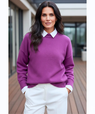 Comprar suéter feminino tricot gola redonda grosso felpudo manga longa casual inverno em promoção  ZARA