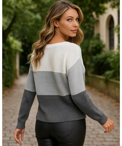Suéter Feminino de Tricot com Manga Longa Grossa | Leci