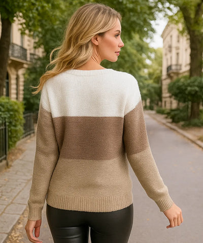 Suéter Feminino de Tricot com Manga Longa Grossa | Leci