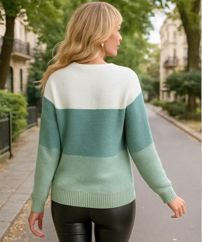 Suéter Feminino de Tricot com Manga Longa Grossa | Leci