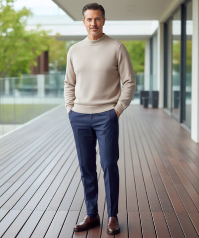 Comprar suéter masculino gola alta tricot forrado premium conforto inverno casual social barato promoção ZARA