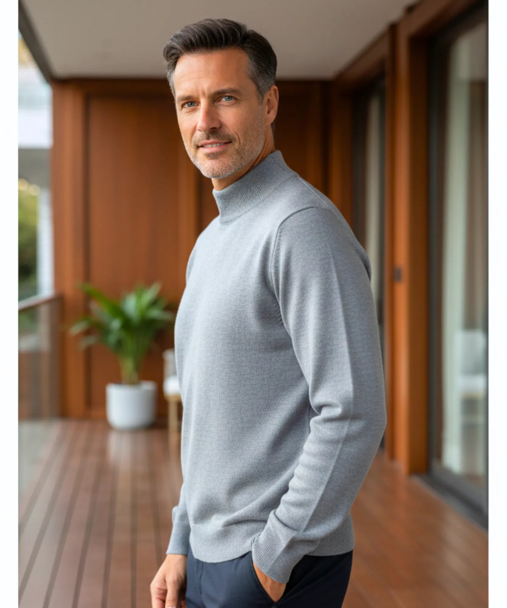 Comprar suéter masculino gola alta tricot forrado premium conforto inverno casual social barato promoção ZARA