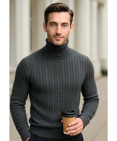 Comprar blusa masculina gola alta tricot inverno elegante moderno premium barato em promoção ZARA
