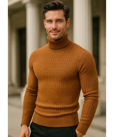 Blusa Masculina Gola Alta Tricot Inverno Elegante | Yoha