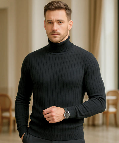 Comprar blusa masculina gola alta tricot preto inverno elegante moderno premium barato em promoção ZARA

