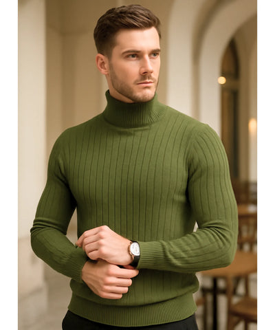 Blusa Masculina Gola Alta Tricot Inverno Elegante | Yoha