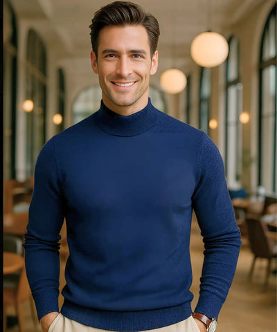 Comprar suéter masculino gola média tricot inverno básico elegante clássico premium em promoção ZARA
