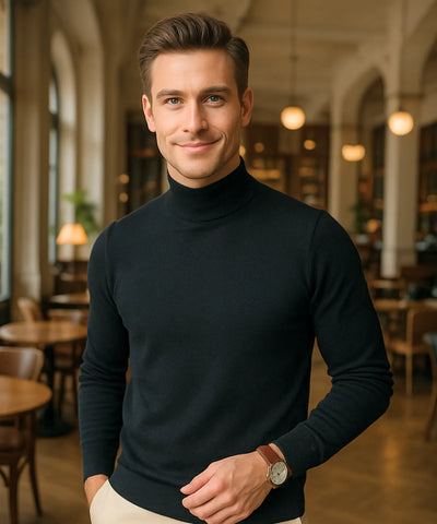 Suéter Masculino Gola Média Tricot Inverno Básico | Luand