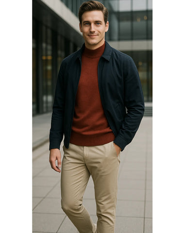 Suéter Masculino Gola Média Tricot Inverno Básico | Luand