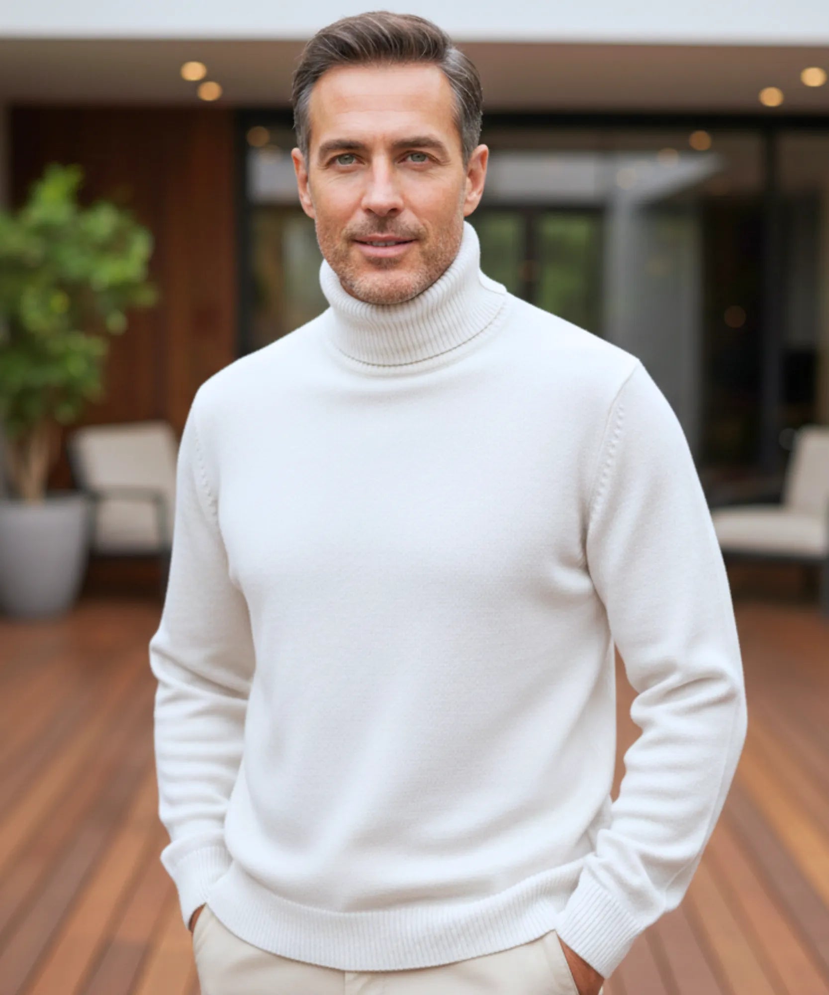 Comprar suéter masculino térmico gola alta com forro peluciado em plush para dias frios com estilo e conforto em promoção ZARA