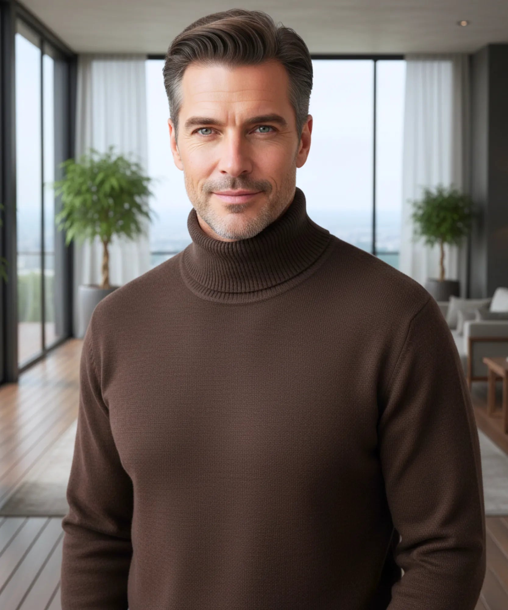 Comprar suéter masculino térmico gola alta com forro peluciado em plush para dias frios com estilo e conforto em promoção ZARA