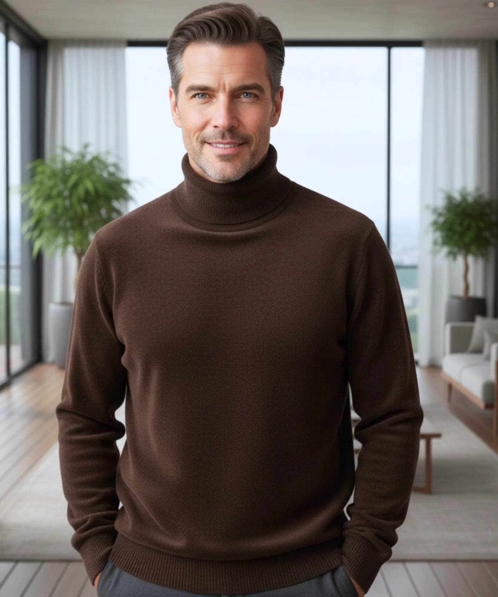 Comprar suéter masculino térmico gola alta com forro peluciado em plush para dias frios com estilo e conforto em promoção ZARA