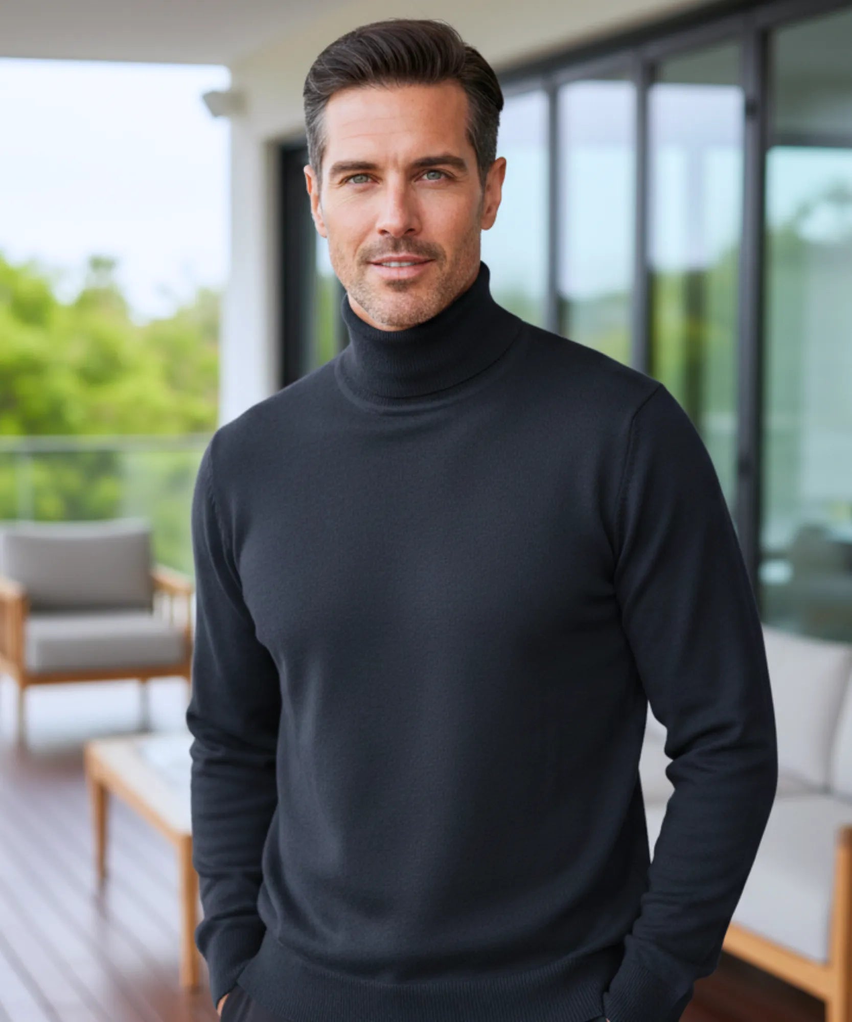 Comprar suéter masculino térmico gola alta com forro peluciado em plush para dias frios com estilo e conforto em promoção ZARA