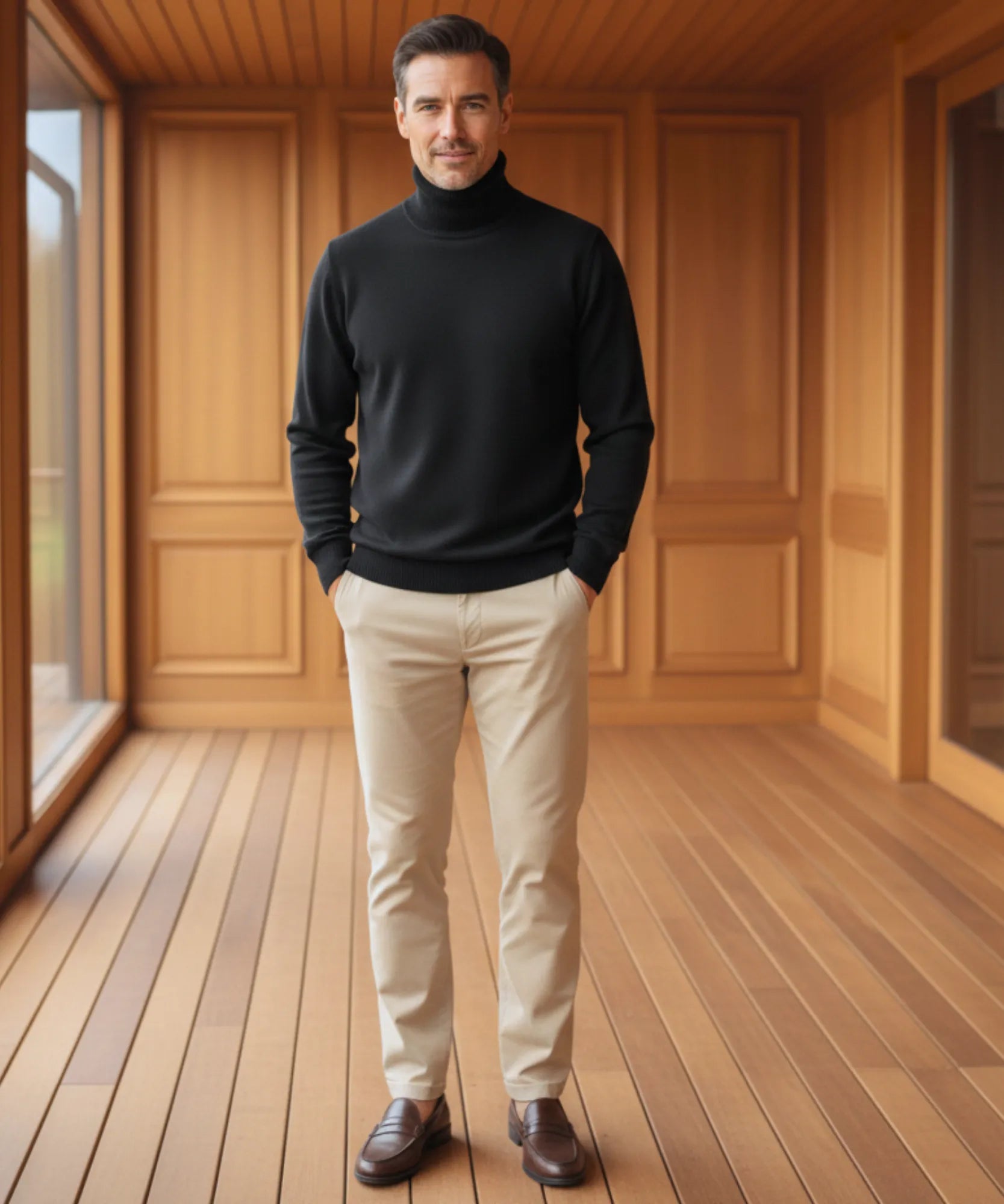 Comprar suéter masculino térmico gola alta com forro peluciado em plush para dias frios com estilo e conforto em promoção ZARA