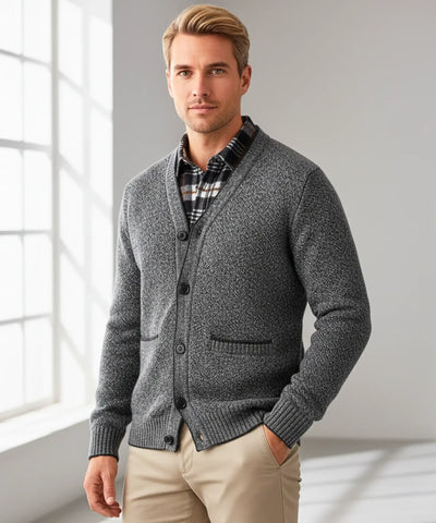 Comprar suéter masculino tricot botões forro xadrez confortável elegante inverno casual barato ou em promoção