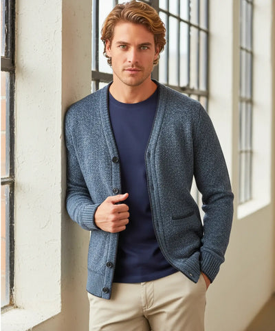 Comprar suéter masculino tricot botões forro xadrez confortável elegante inverno casual barato ou em promoção