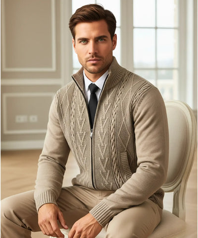 Comprar suéter masculino tricot botões forro xadrez confortável elegante inverno casual barato ou em promoção