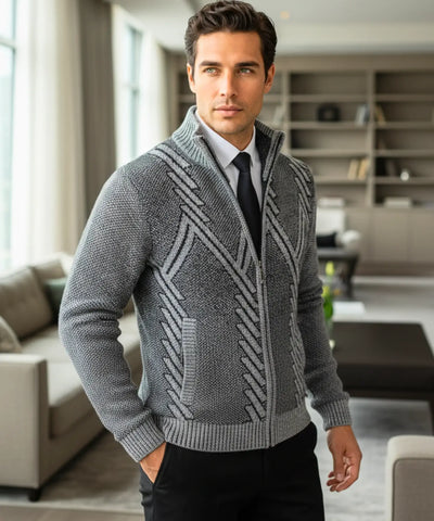 Comprar suéter masculino tricot botões forro xadrez confortável elegante inverno casual barato ou em promoção