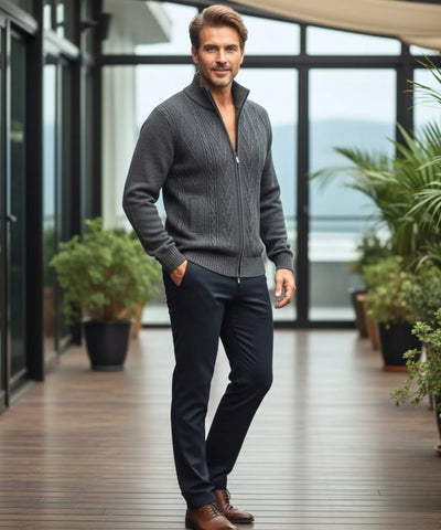 Comprar Suéter Masculino Tricot Botões Forro Xadrez Casual ZARA