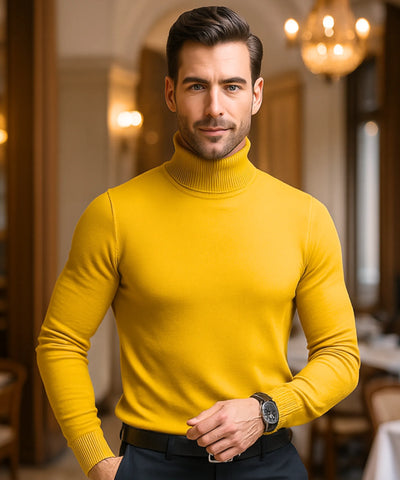 Suéter Masculino Tricot Gola Alta Premium Elegante | Tiê