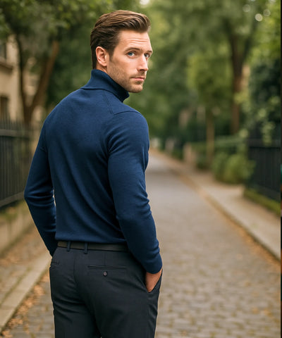 Suéter Masculino Tricot Gola Alta Premium Elegante | Tiê