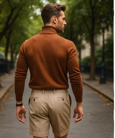Suéter Masculino Tricot Gola Alta Premium Elegante | Tiê