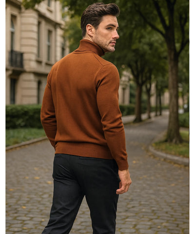 Suéter Masculino Tricot Gola Alta Premium Elegante | Tiê