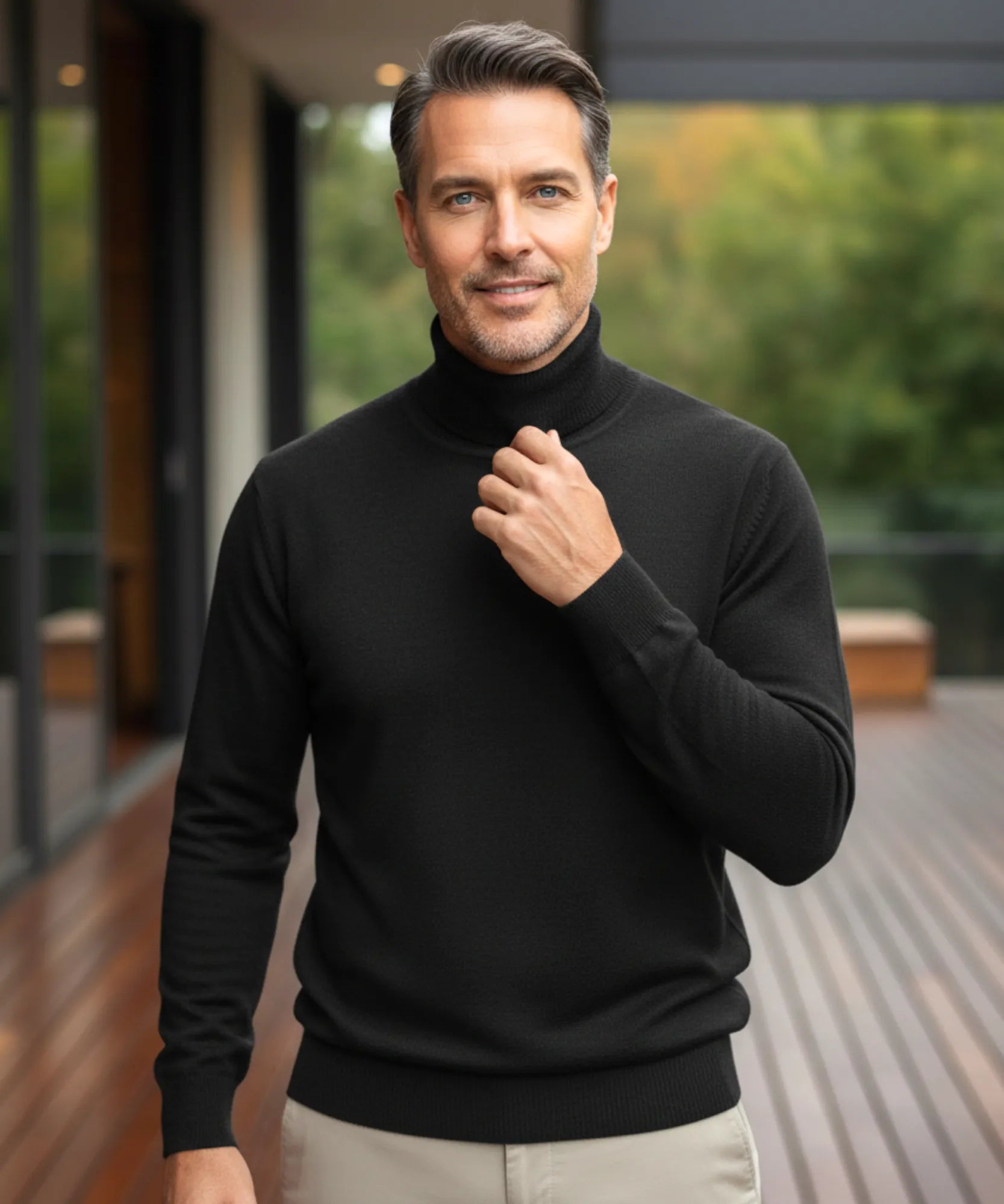 Comprar suéter masculino tricot gola alta premium conforto elegante social casual barato promoção ZARA