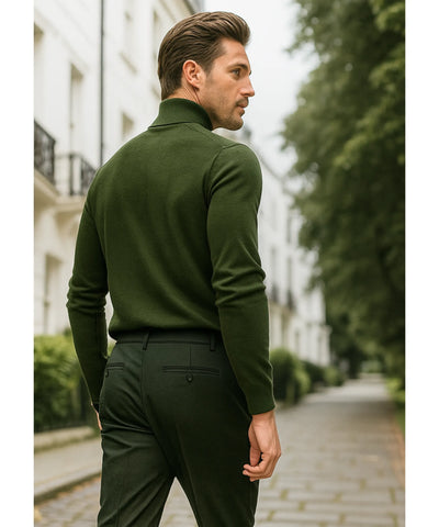 Suéter Masculino Tricot Gola Alta Premium Elegante | Tiê