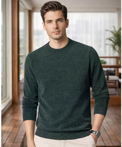 Comprar suéter masculino tricot gola redonda confortável elegante em promoção