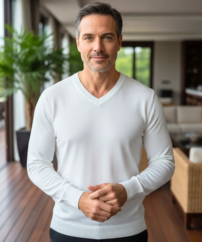 Comprar suéter masculino tricot gola V barato ou em promoção