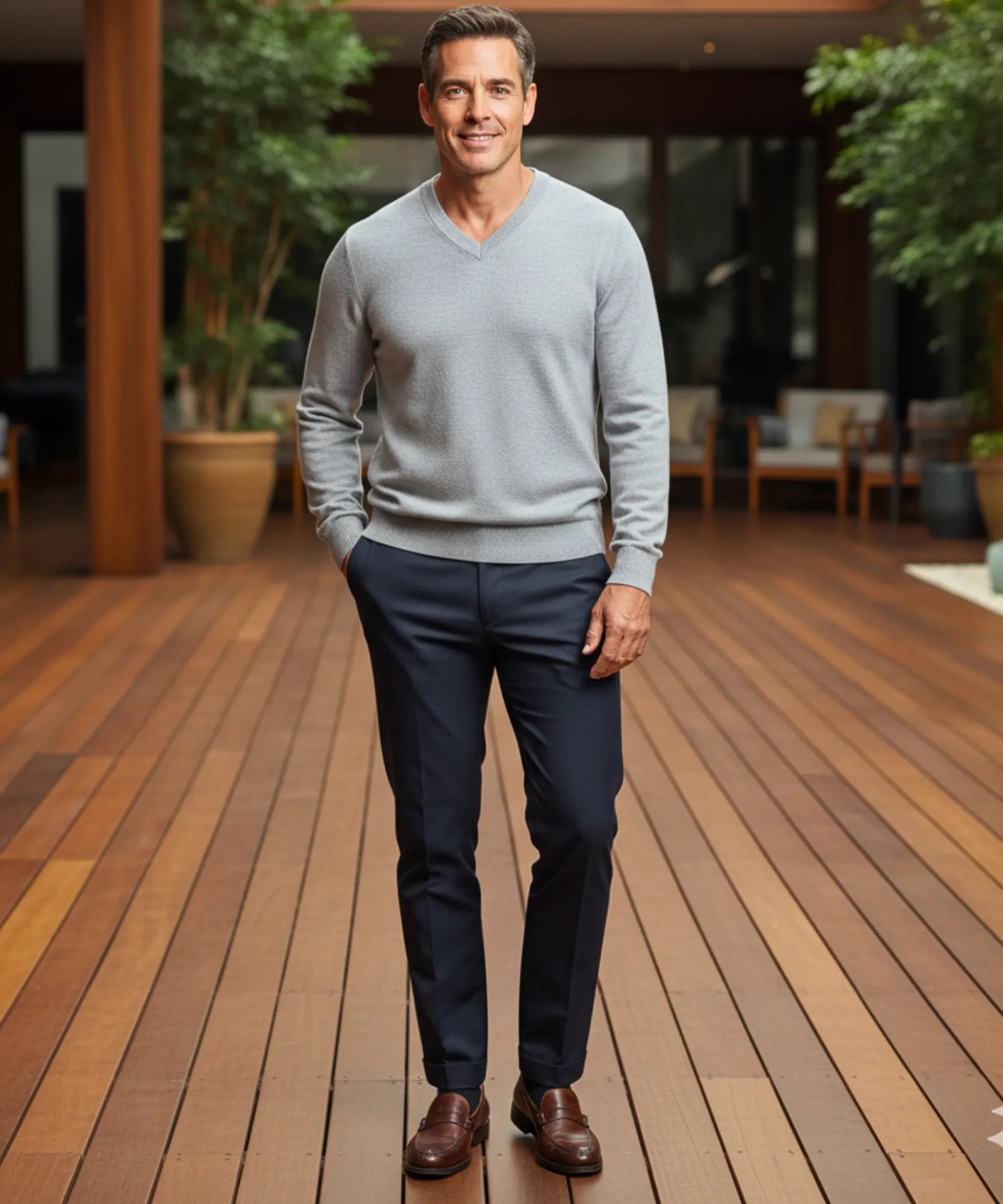 Comprar suéter masculino tricot gola V barato ou em promoção
