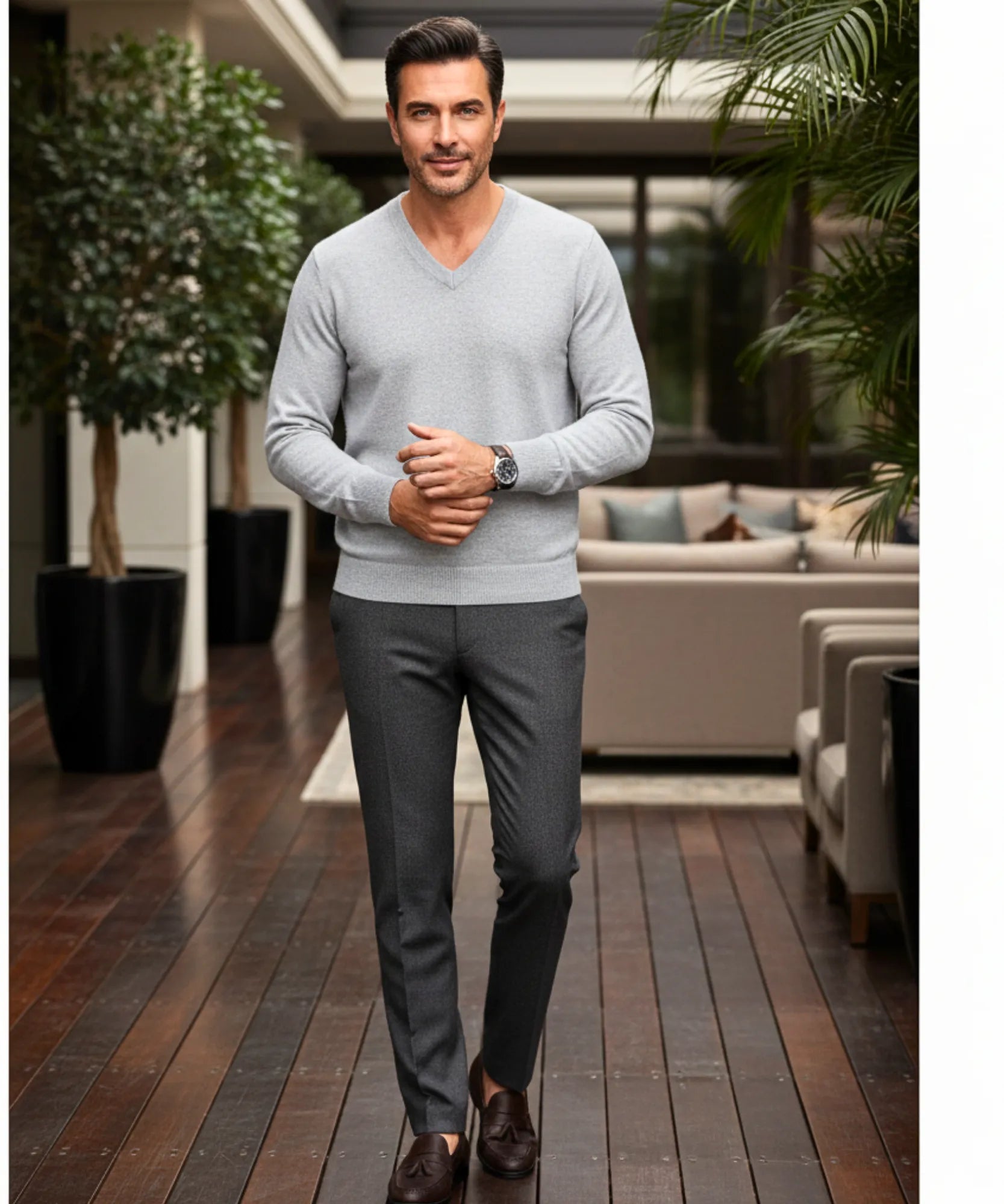 Comprar suéter masculino tricot gola V barato ou em promoção