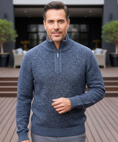 Comprar suéter masculino tricot meio zíper gola alta confortável elegante inverno casual barato ou em promoção ZARA