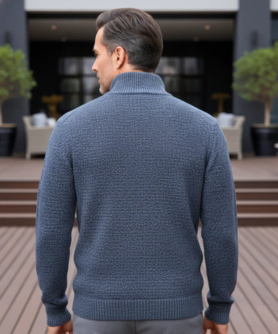 Comprar suéter masculino tricot meio zíper gola alta confortável elegante inverno casual barato ou em promoção ZARA