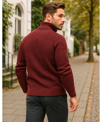 Suéter Masculino Tricot Meio Zíper Gola Alta Confortável | Swen