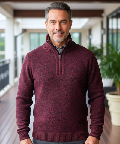 Comprar suéter masculino tricot meio zíper gola alta confortável elegante inverno casual barato ou em promoção ZARA