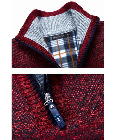 Suéter Masculino Tricot Meio Zíper Gola Alta Confortável | Swen