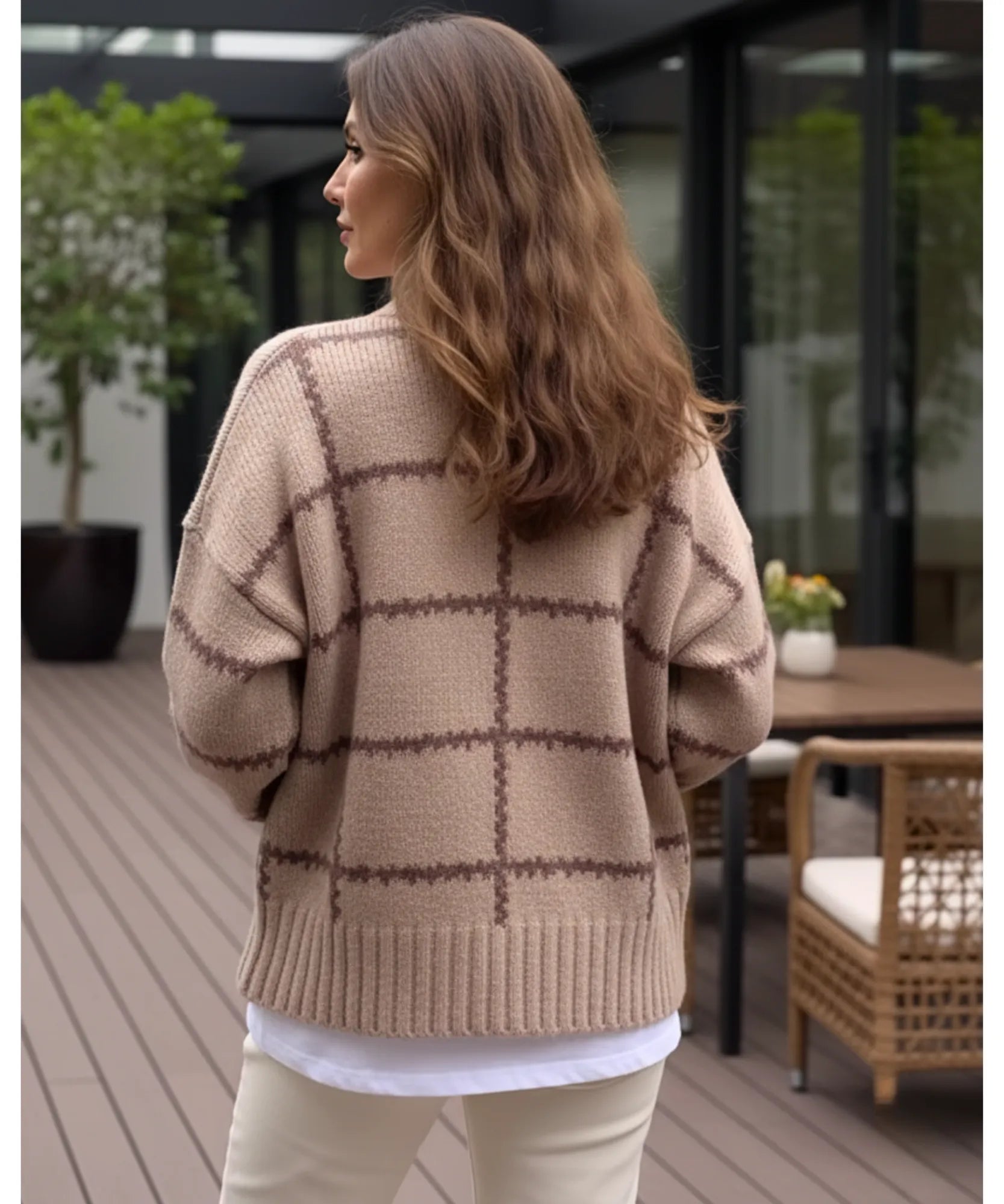 Comprar suéter tricot feminino listrado grosso com caimento elegante para dias frios e produções urbanas sofisticadas de inverno barato ZARA