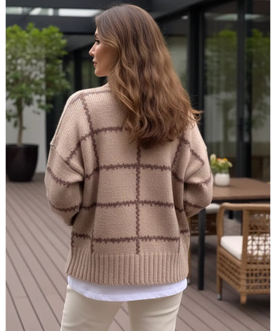 Comprar suéter tricot feminino listrado grosso com caimento elegante para dias frios e produções urbanas sofisticadas de inverno barato ZARA